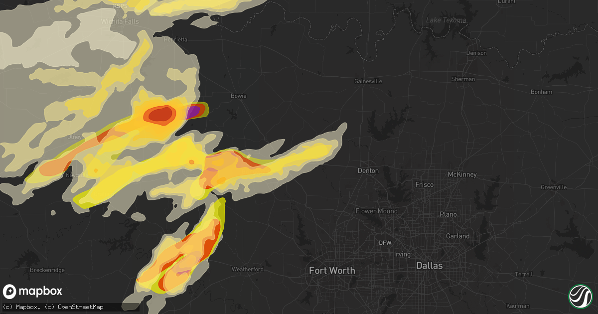 Hail map in Decatur, TX on May 19, 2015