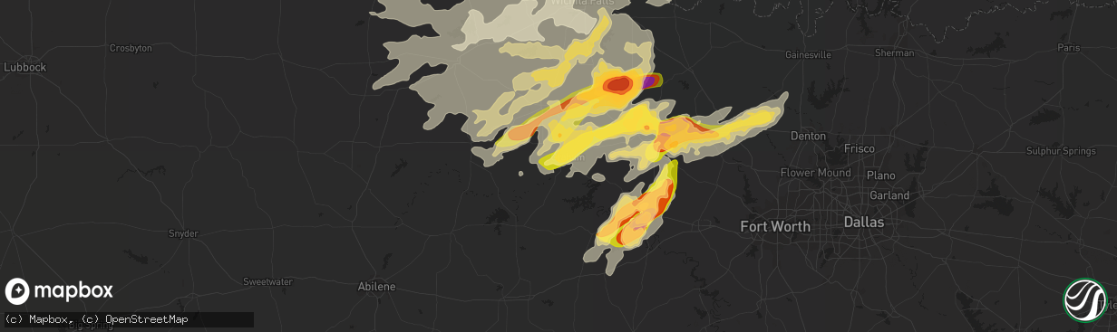 Hail map in Graham, TX on May 19, 2015