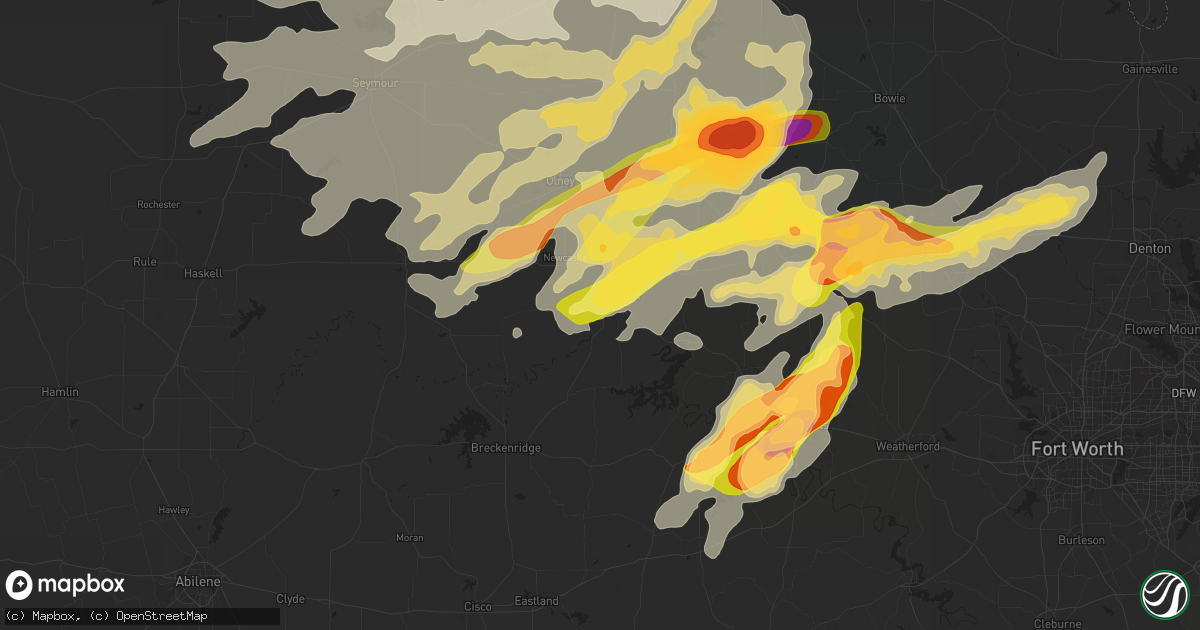 Hail map in Graham, TX on May 19, 2015