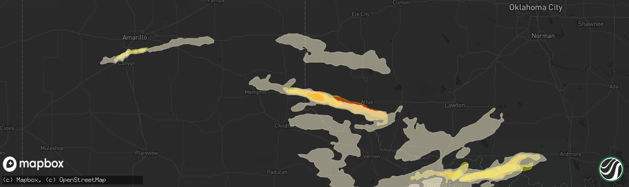 Hail map in Hollis, OK on May 19, 2015