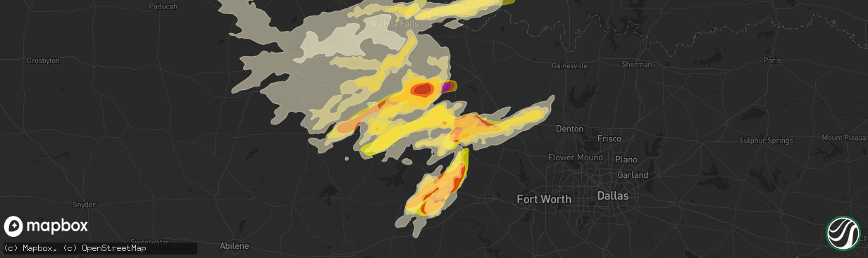 Hail map in Jacksboro, TX on May 19, 2015