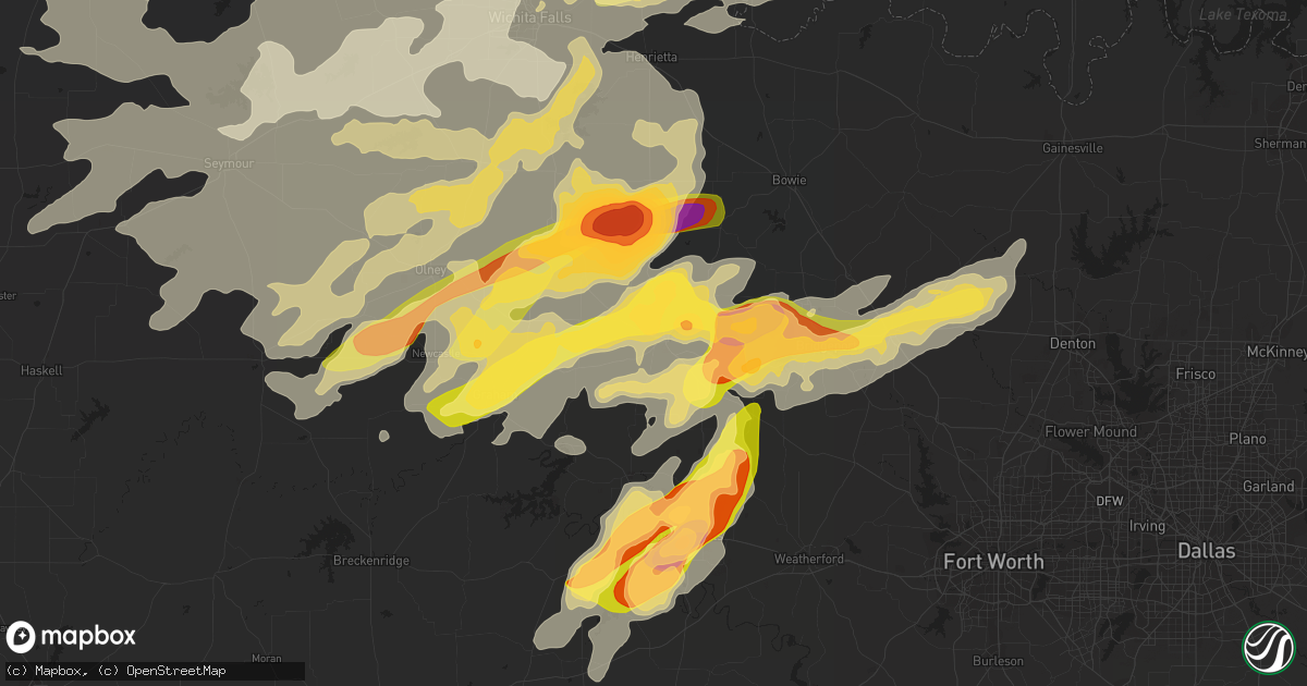 Hail map in Jacksboro, TX on May 19, 2015