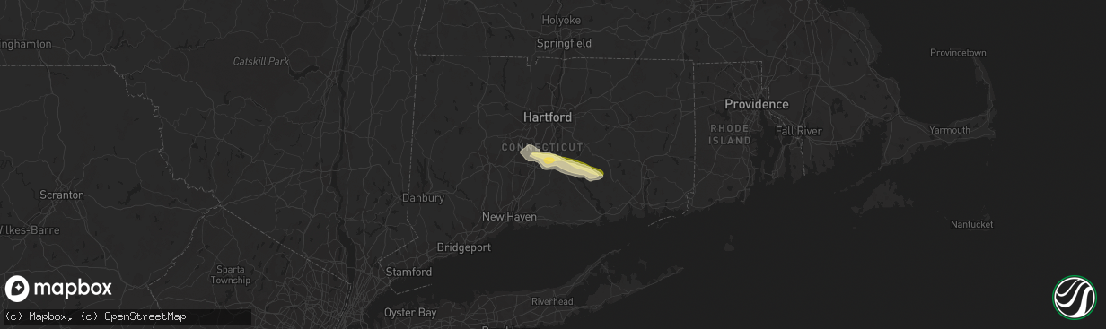 Hail map in Middletown, CT on May 19, 2015