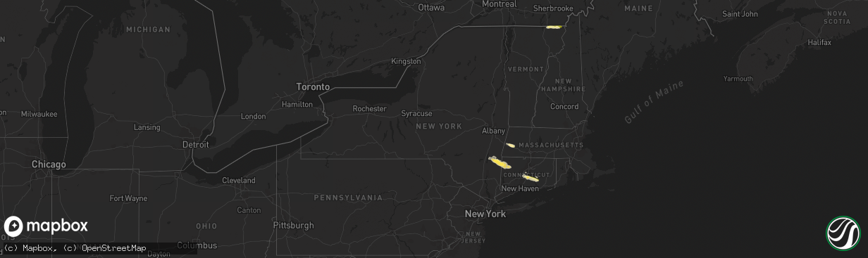 Hail map in New York on May 19, 2015