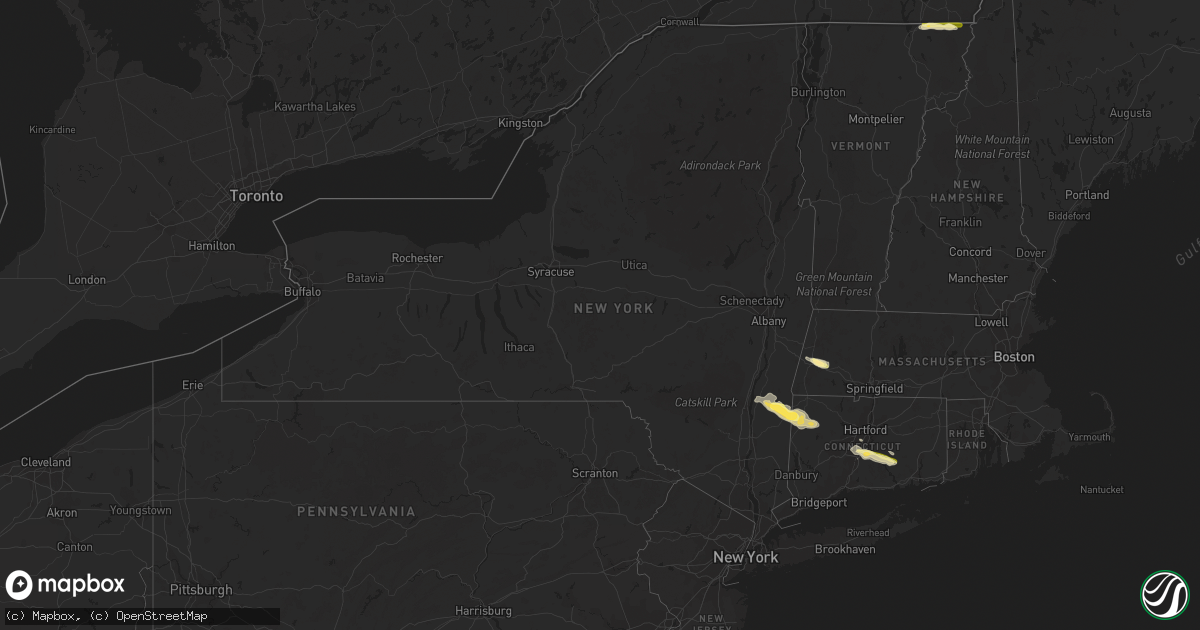 Hail map in New York on May 19, 2015