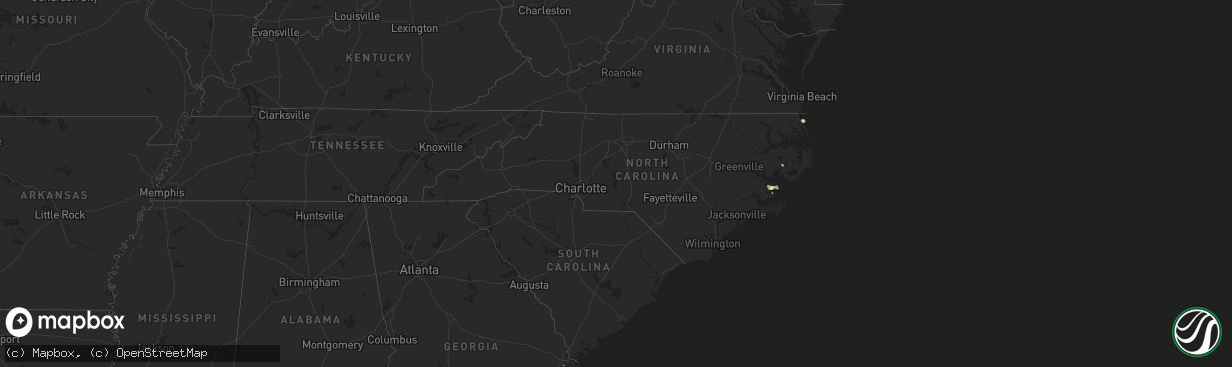 Hail map in North Carolina on May 19, 2015