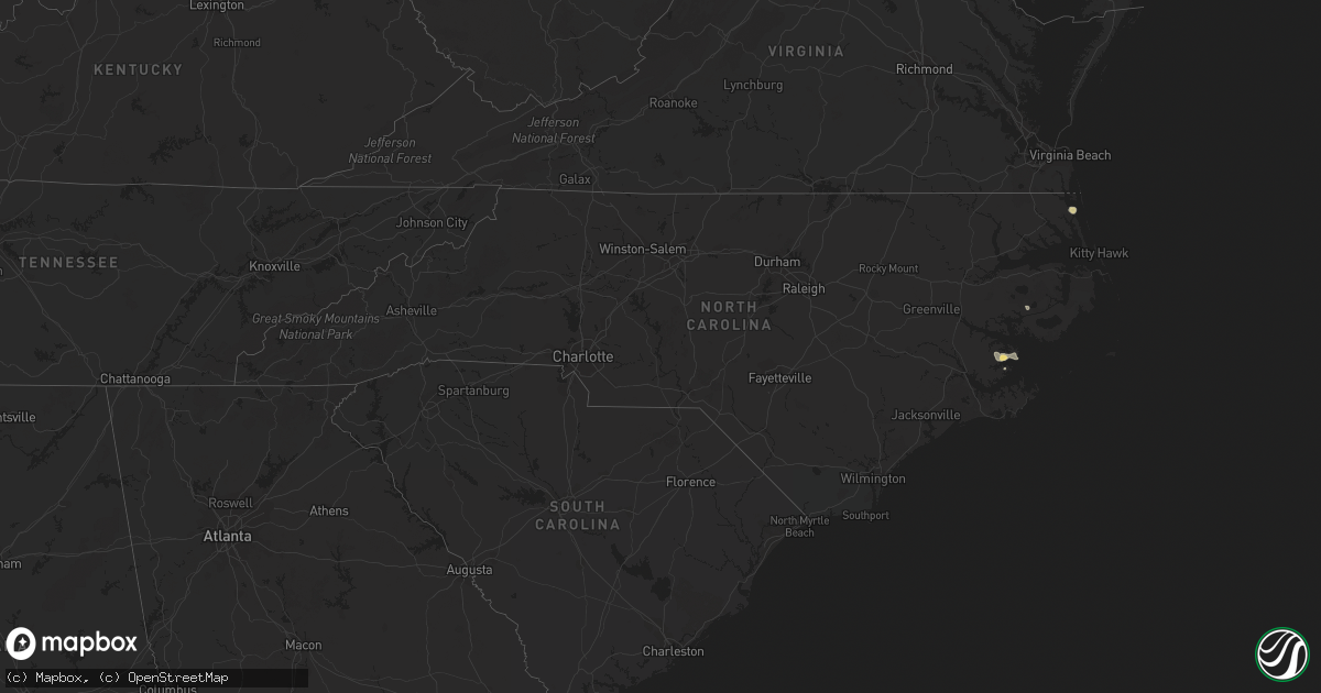 Hail map in North Carolina on May 19, 2015
