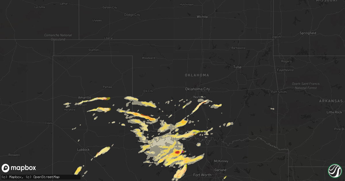 Hail map in Oklahoma on May 19, 2015