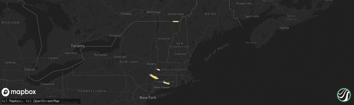 Hail map in Vermont on May 19, 2015