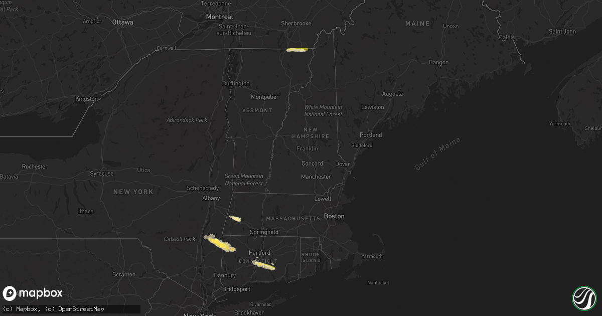 Hail map in Vermont on May 19, 2015