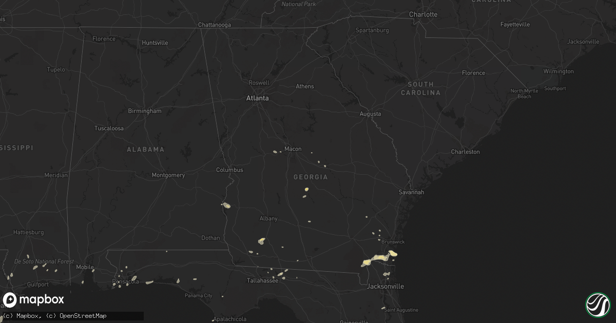 Hail map in Georgia on May 19, 2016