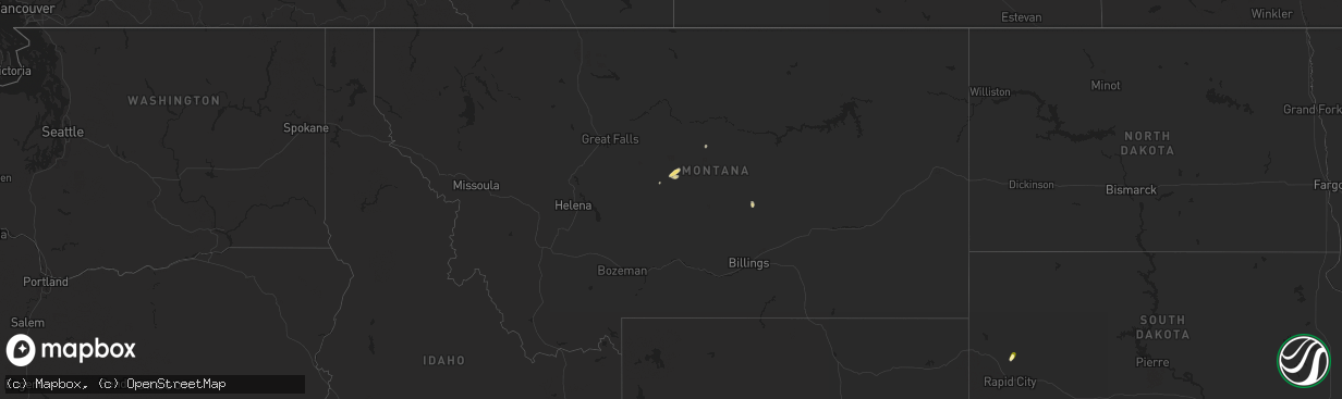 Hail map in Montana on May 19, 2016