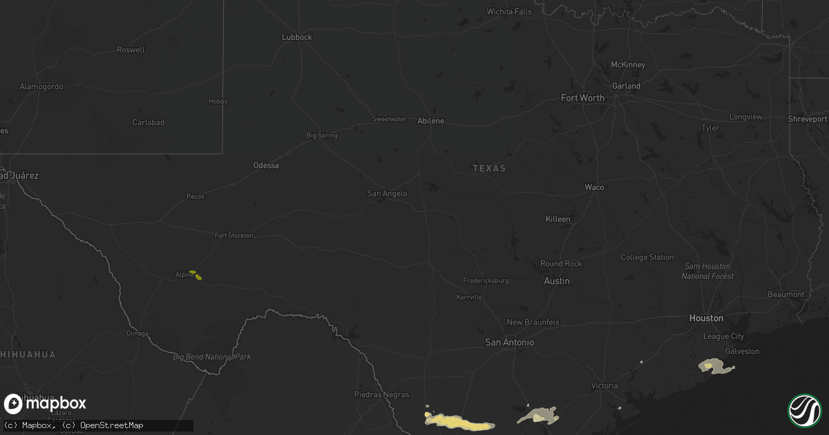 Hail map in Texas on May 19, 2016