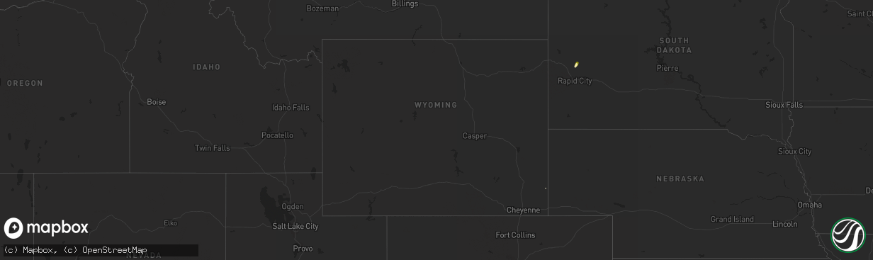 Hail map in Wyoming on May 19, 2016