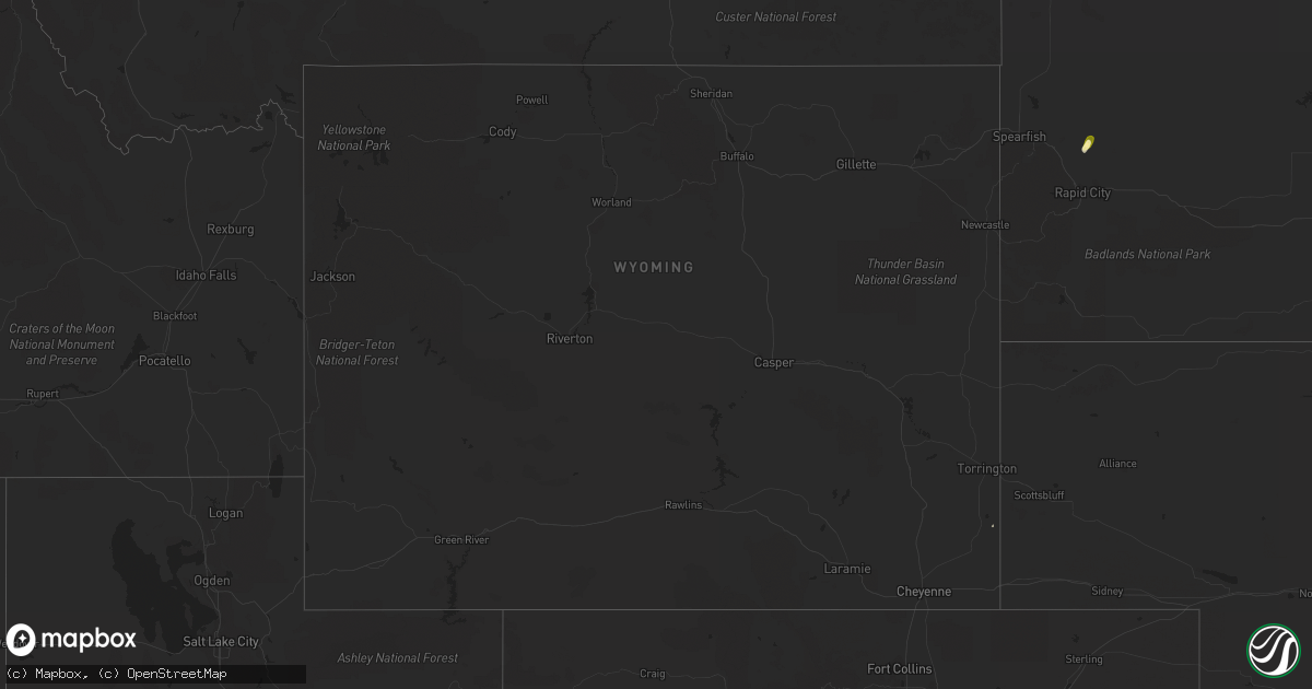 Hail map in Wyoming on May 19, 2016