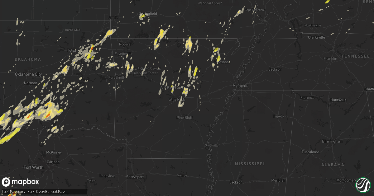 Hail map in Arkansas on May 19, 2017