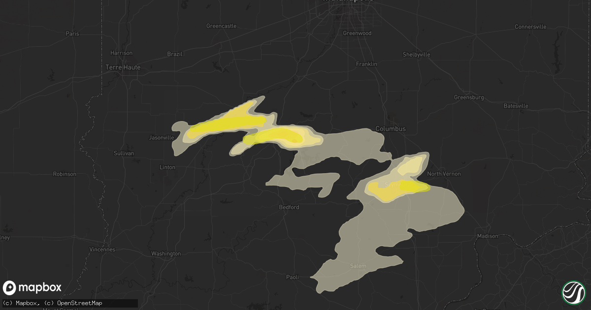 Hail map in Bloomington, IN on May 19, 2017