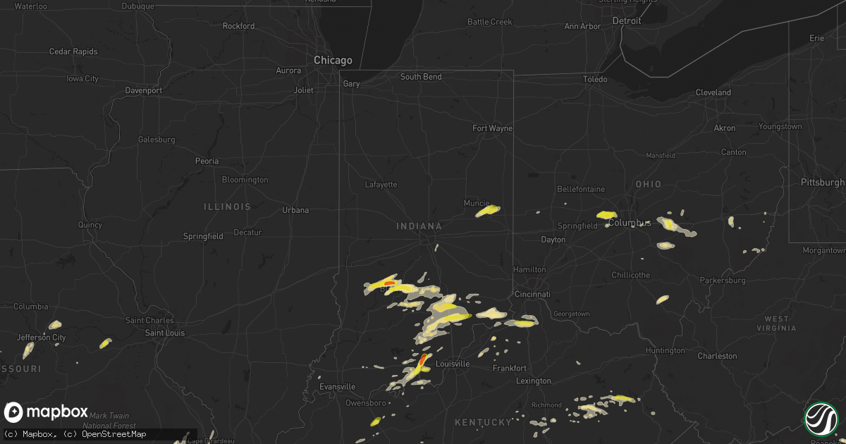Hail map in Indiana on May 19, 2017