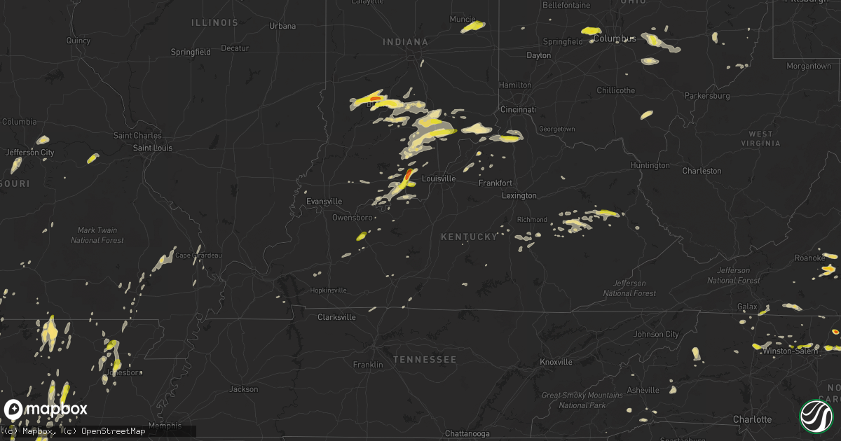 Hail map in Kentucky on May 19, 2017