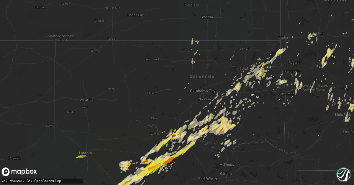 Hail map in Oklahoma on May 19, 2017