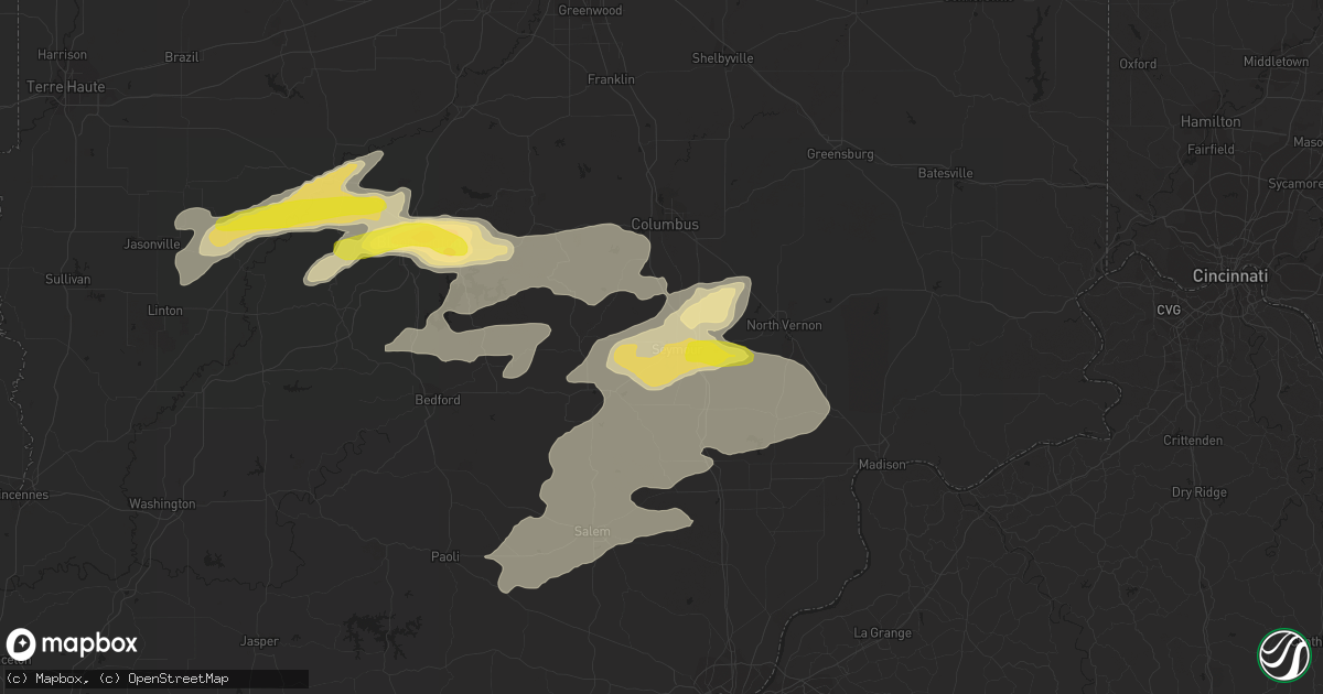 Hail map in Seymour, IN on May 19, 2017