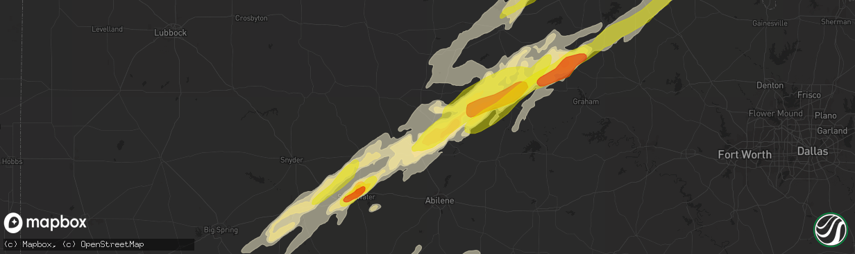 Hail map in Stamford, TX on May 19, 2017