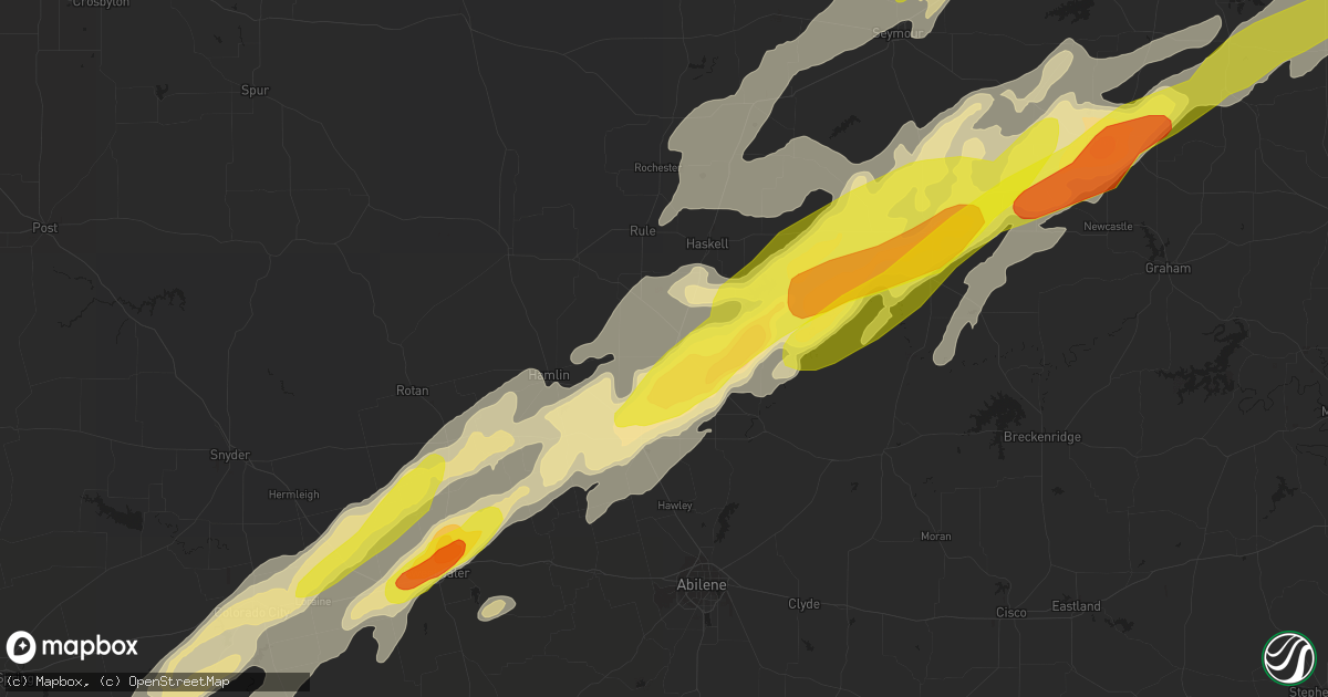 Hail map in Stamford, TX on May 19, 2017