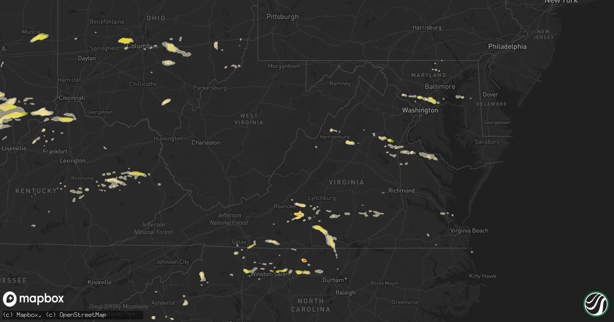 Hail map in Virginia on May 19, 2017