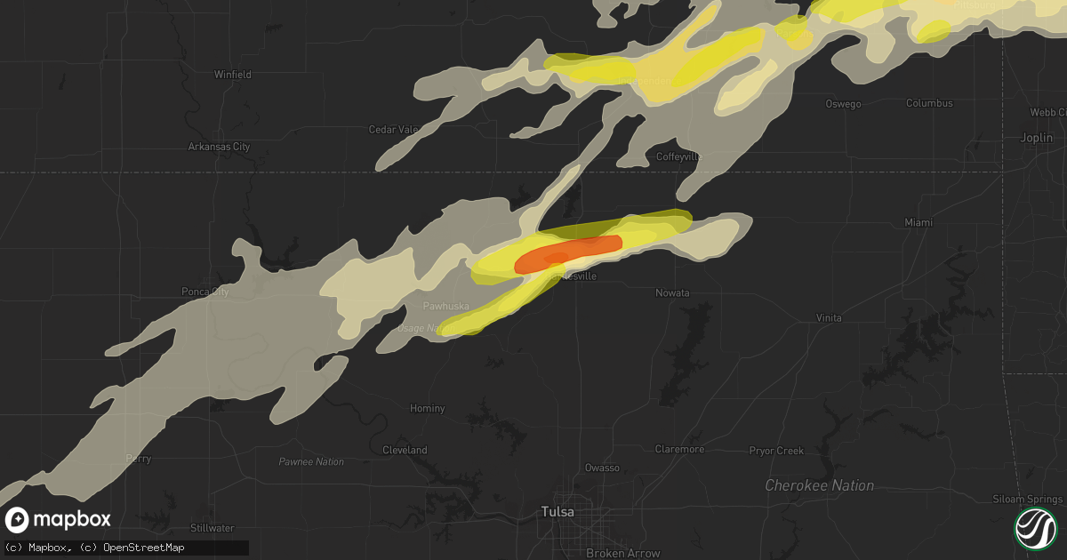 Hail map in Bartlesville, OK on May 19, 2018