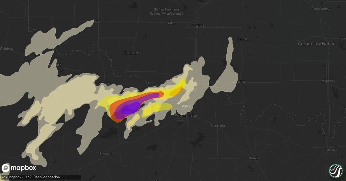 Hail map in Burkburnett, TX on May 19, 2018