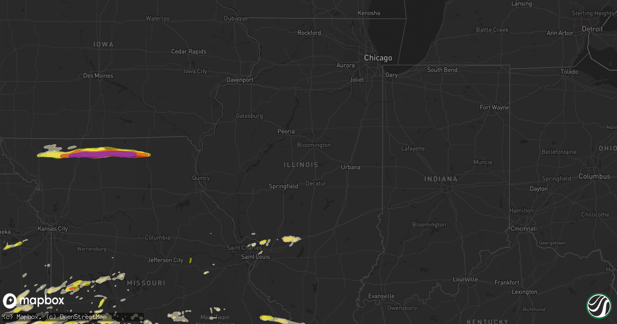 Hail map in Illinois on May 19, 2018