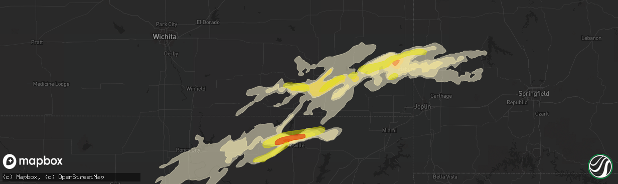 Hail map in Independence, KS on May 19, 2018