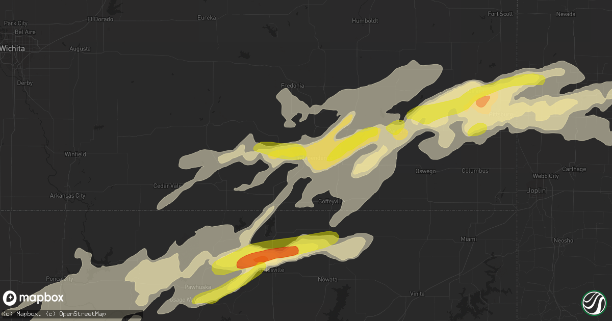 Hail map in Independence, KS on May 19, 2018