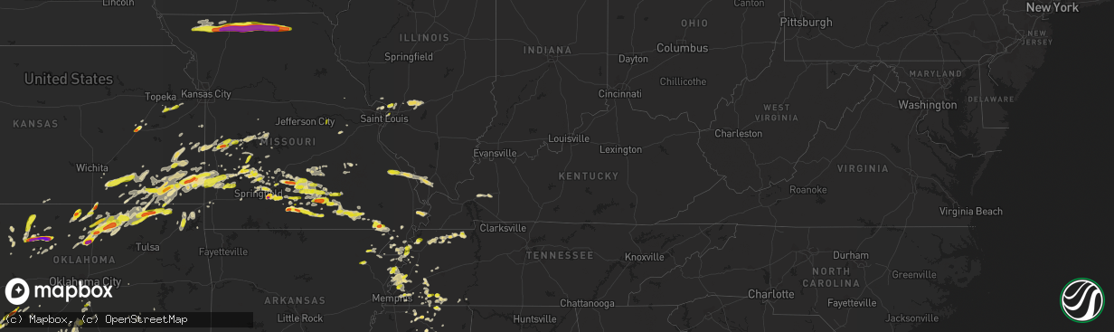 Hail map in Kentucky on May 19, 2018