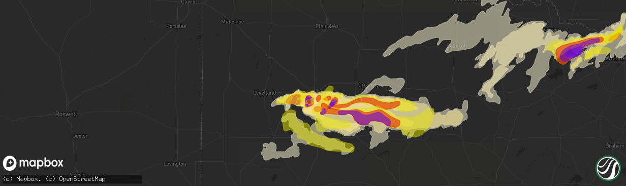 Hail map in Lubbock, TX on May 19, 2018