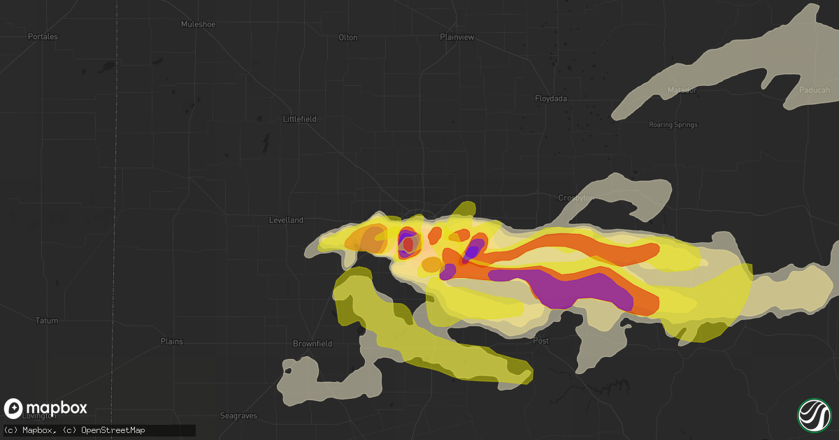 Hail map in Lubbock, TX on May 19, 2018