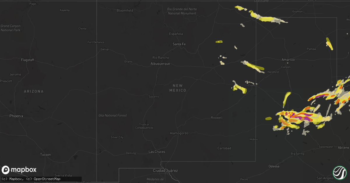 Hail map in New Mexico on May 19, 2018