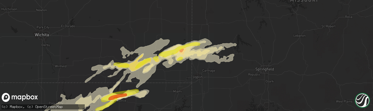 Hail map in Pittsburg, KS on May 19, 2018