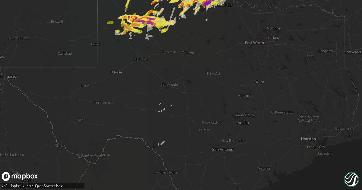 Hail map in Texas on May 19, 2018