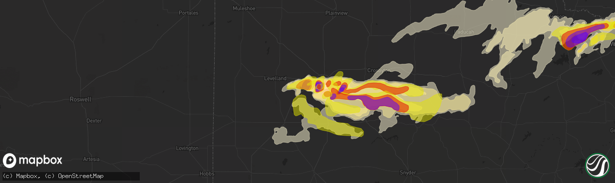 Hail map in Wolfforth, TX on May 19, 2018