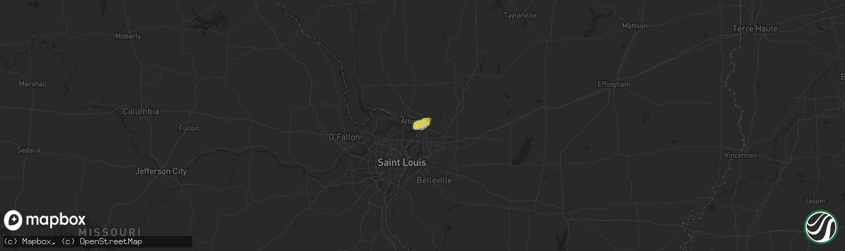 Hail map in Wood River, IL on May 19, 2018