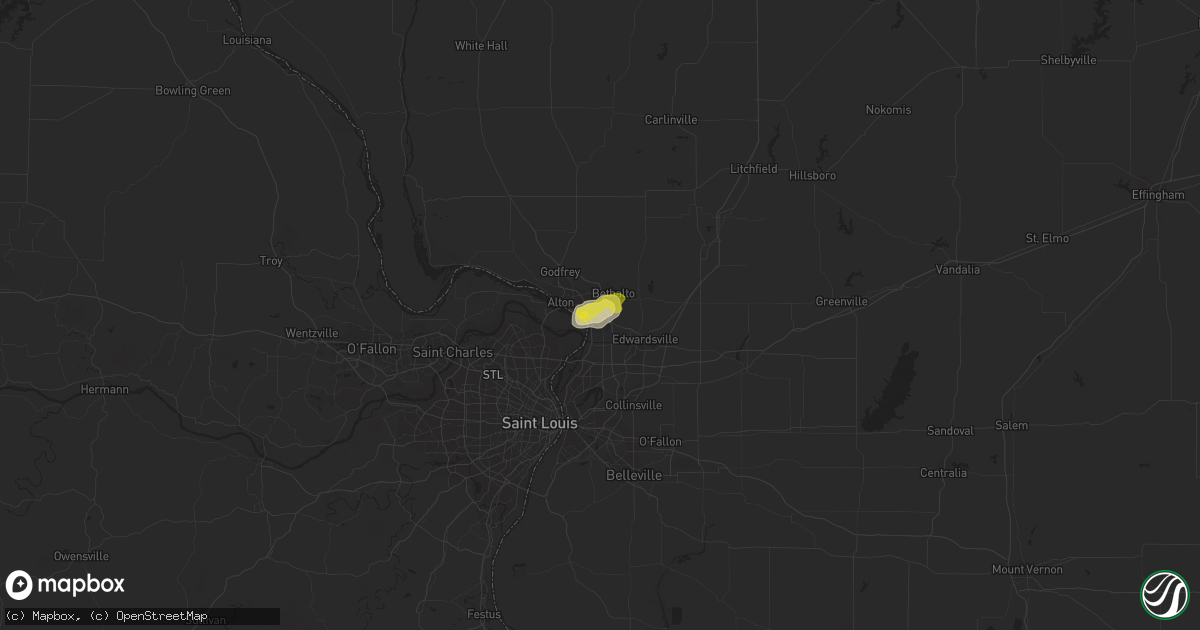 Hail map in Wood River, IL on May 19, 2018