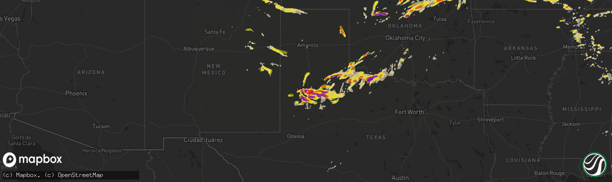 Hail map on May 19, 2018