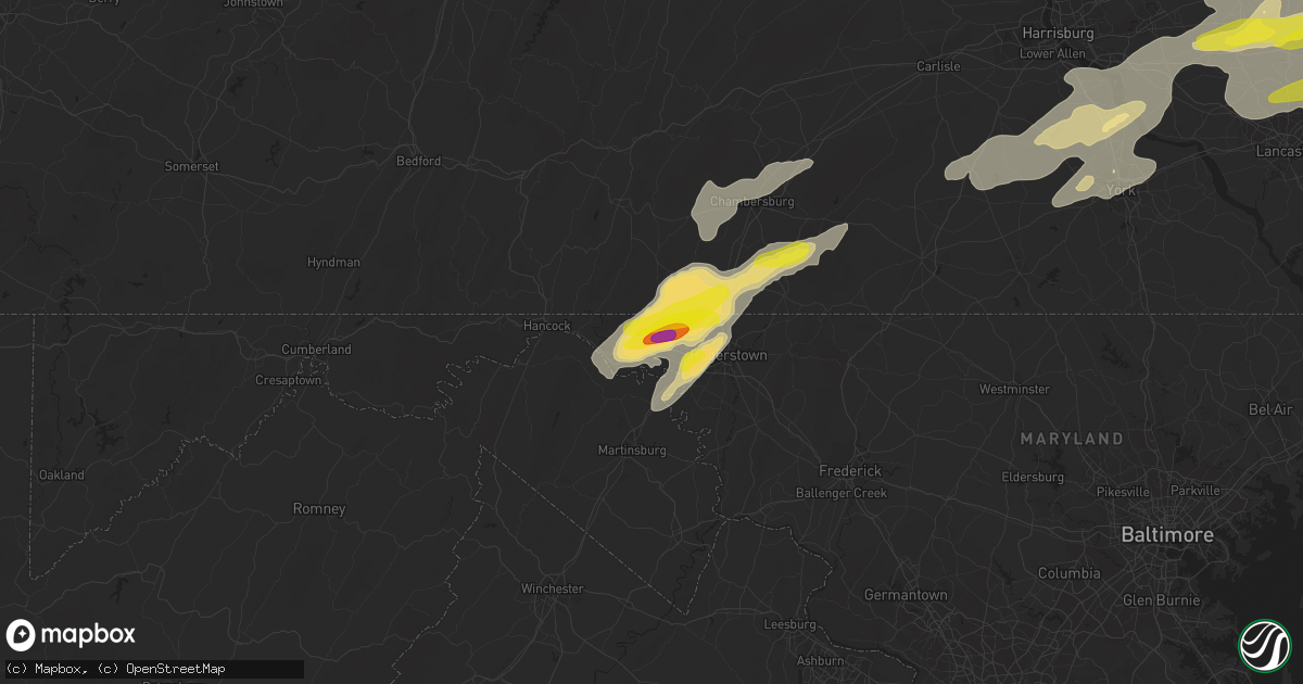 Hail map in Clear Spring, MD on May 19, 2019