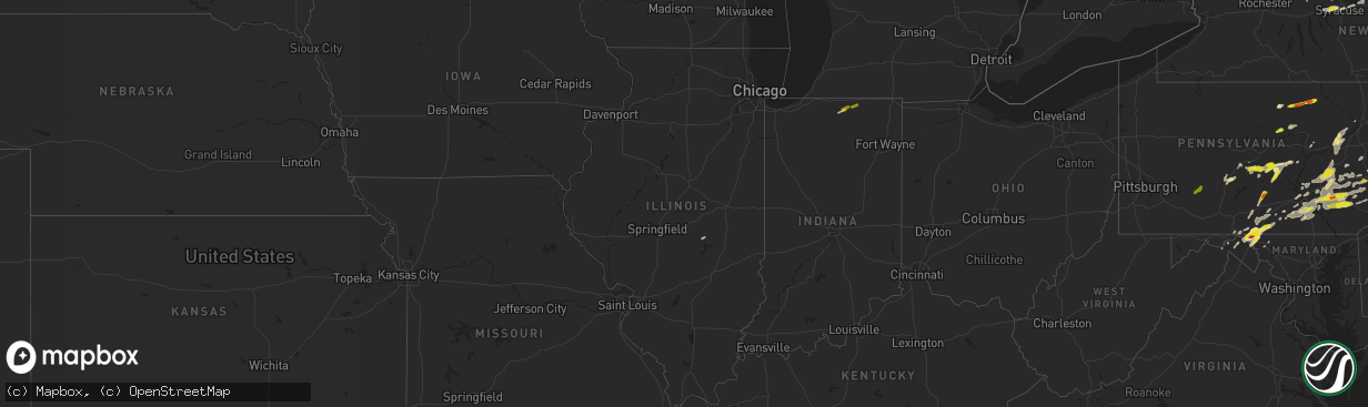 Hail map in Illinois on May 19, 2019