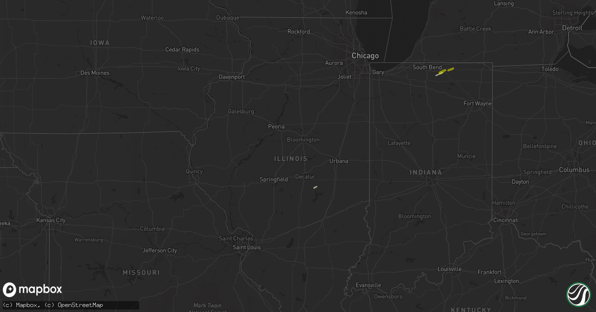 Hail map in Illinois on May 19, 2019