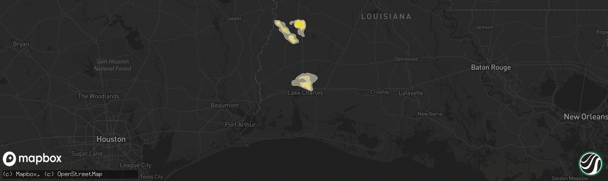 Hail map in Lake Charles, LA on May 19, 2019