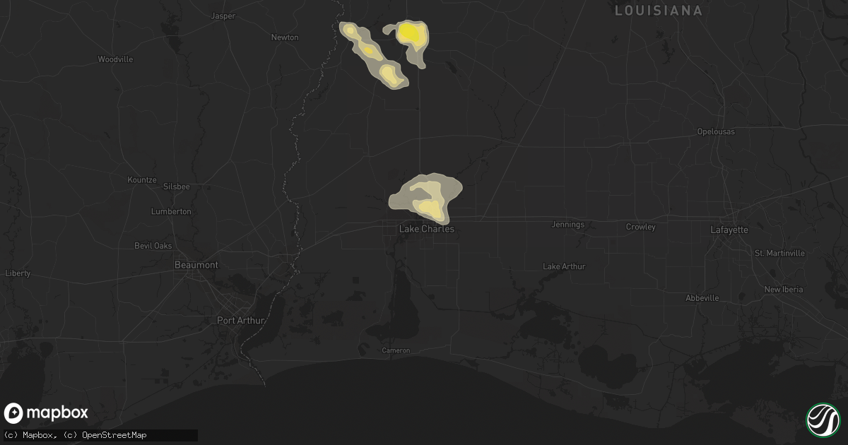 Hail map in Lake Charles, LA on May 19, 2019