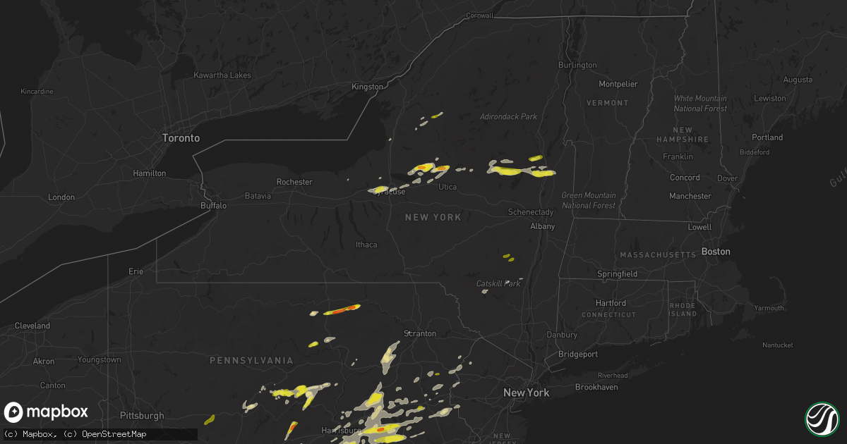 Hail map in New York on May 19, 2019