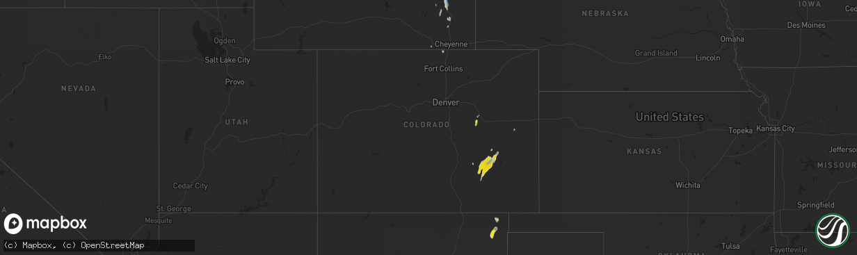 Hail map in Colorado on May 19, 2020